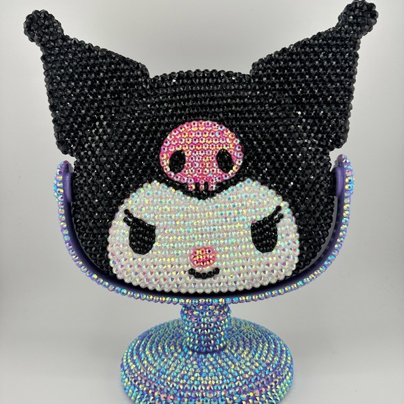 Kuromi Vanity Stand Mirror- Bling Rhinestones- NEW IN BOX - Picture 2 of 4